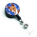 Carolines Treasures Basenji Winter Snowflakes Holiday Retractable Badge Reel SC9387BR